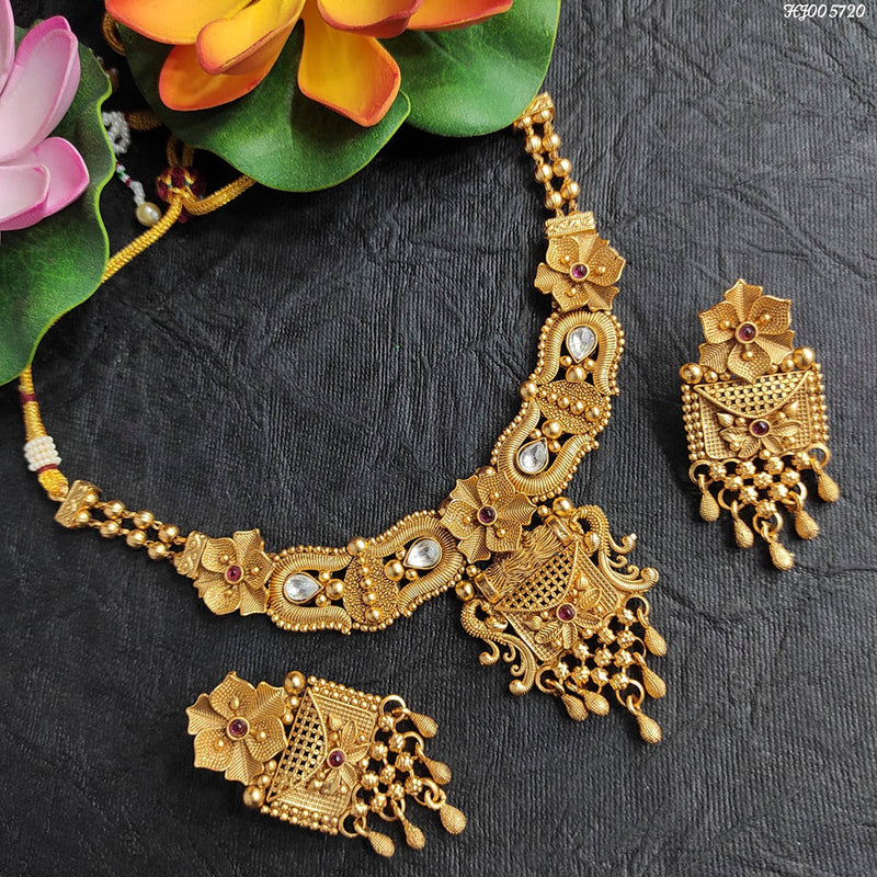 Heera Jewellers Gold Plated Choker Nacklace Set