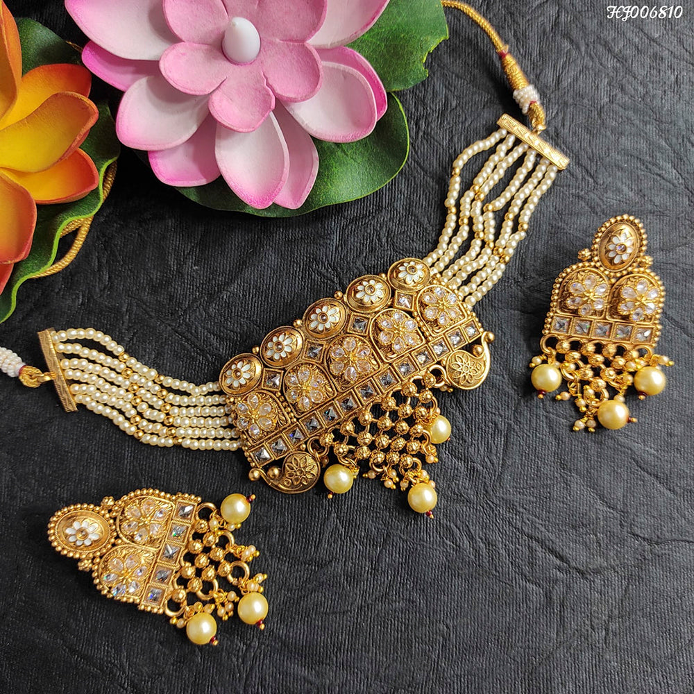 Heera Jewellers Kundan Stone Choker Necklace Set