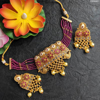 Heera Jewellers Kundan Stone Choker Necklace Set
