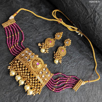 Heera Jewellers Crystal Stone Choker Necklace Set