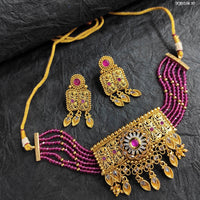 Heera Jewellers Crystal Stone Choker Necklace Set