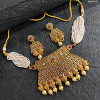 Heera Jewellers Crystal Stone Choker Necklace Set