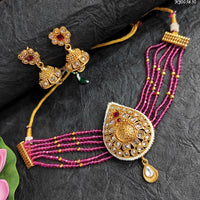 Heera Jewellers Crystal Stone Choker Necklace Set