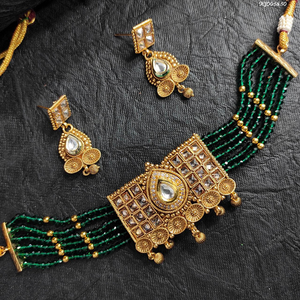 Heera Jewellers Crystal Stone Choker Necklace Set