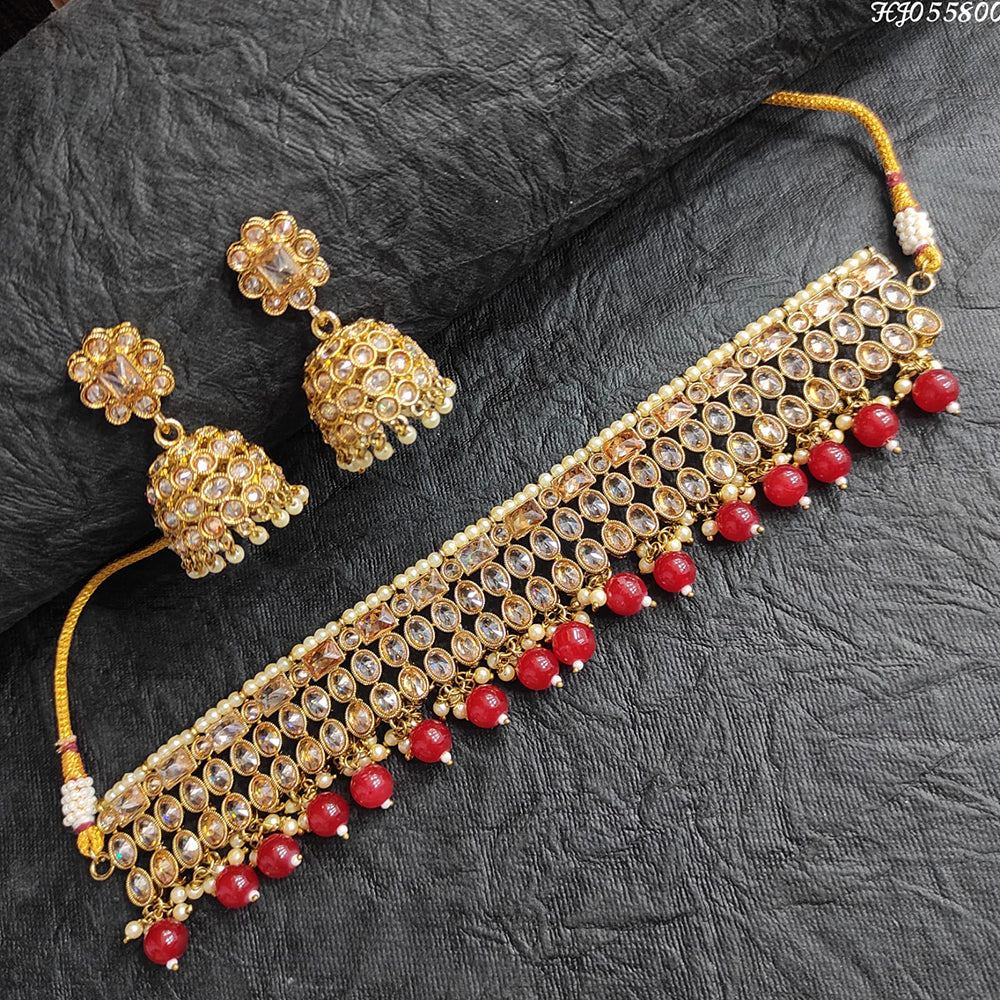 Heera Jewellers Reverse Ad Stone Choker Necklace Set