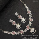 Heera Jewellers Silver Plated American Diamond Necklace Set