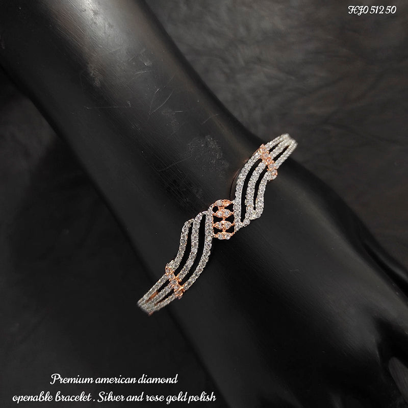 Heera Jewellers 2Tone Plated AD Stone Openable Bracelet