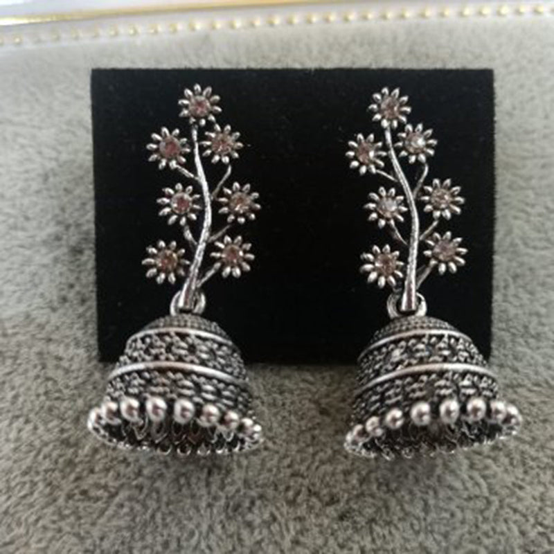 Tahura Oxidised Plated Jhumki Earrings