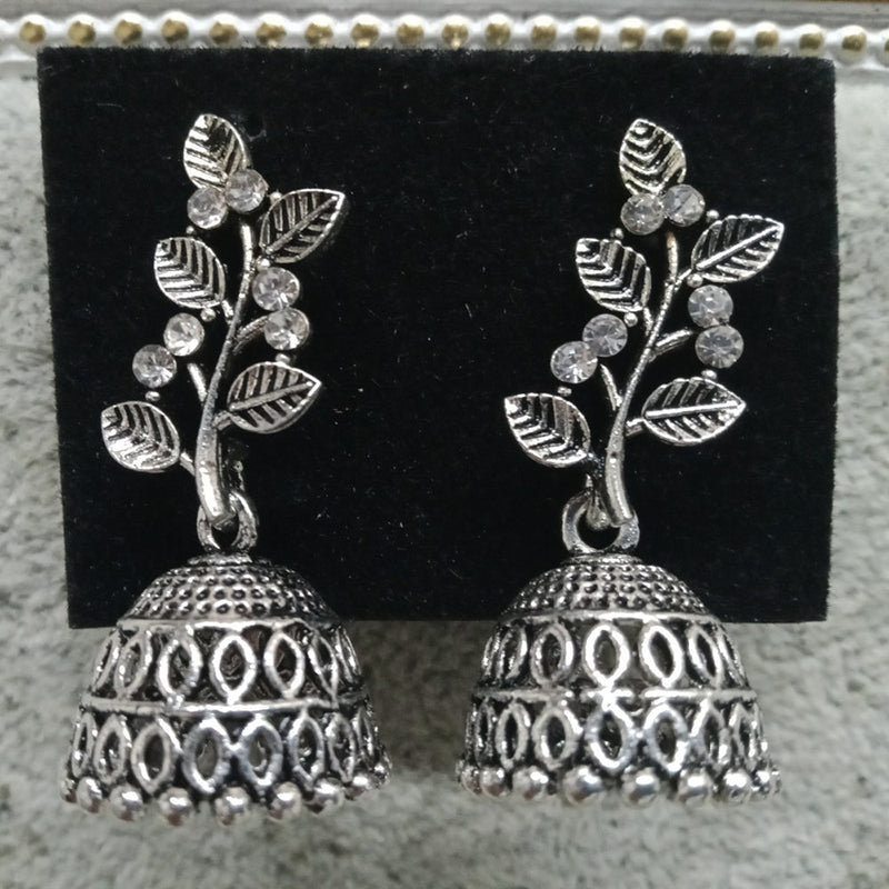 Tahura Oxidised Plated Jhumki Earrings