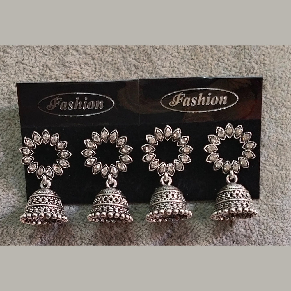 Tahura Oxidised Plated Jhumki Earrings