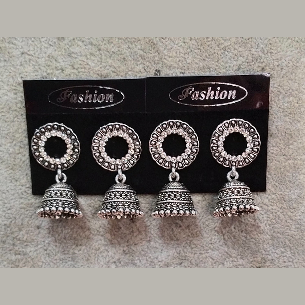 Tahura Oxidised Plated Jhumki Earrings