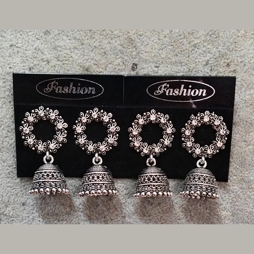 Tahura Oxidised Plated Jhumki Earrings