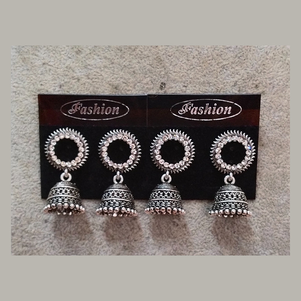 Tahura Oxidised Plated Jhumki Earrings