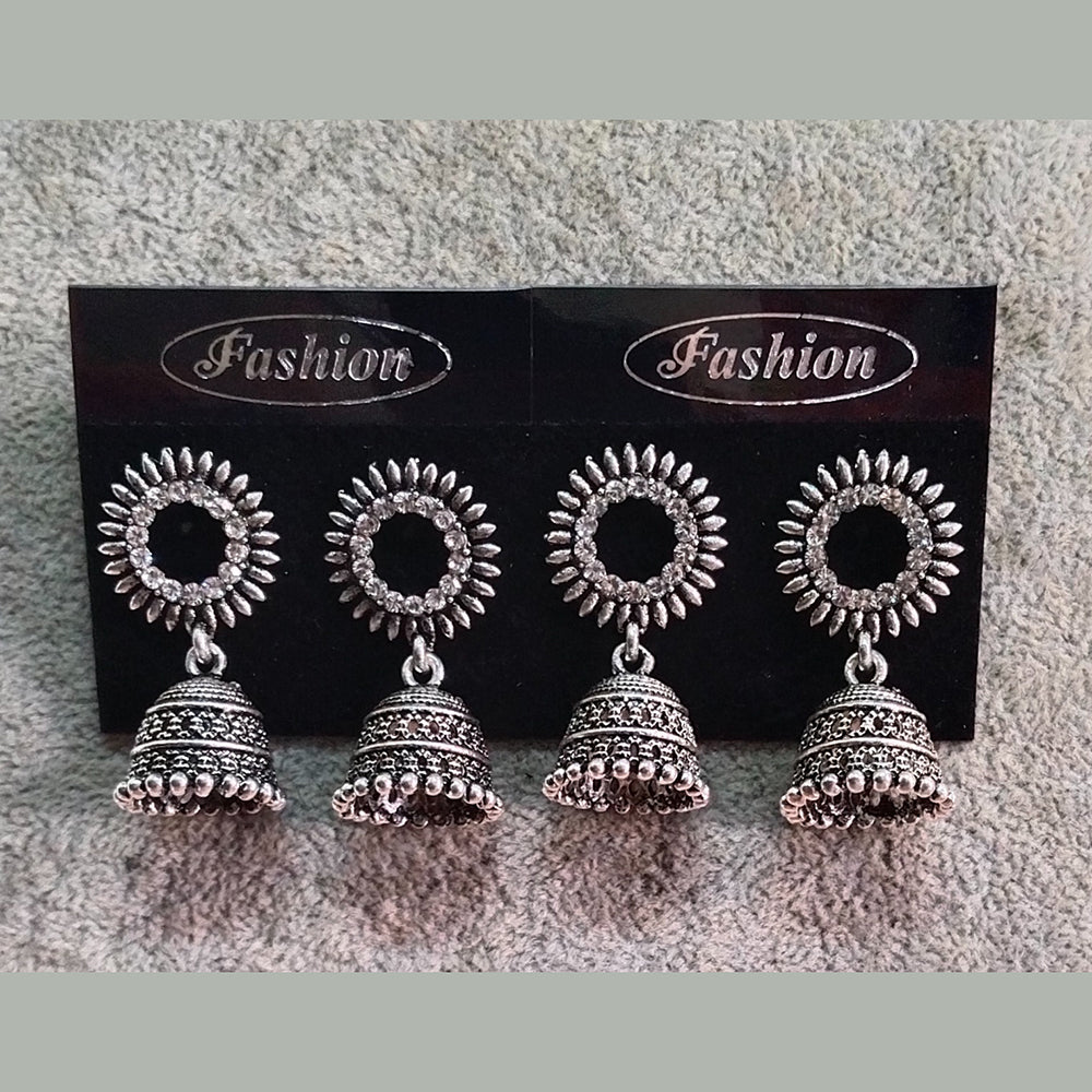 Tahura Oxidised Plated Jhumki Earrings