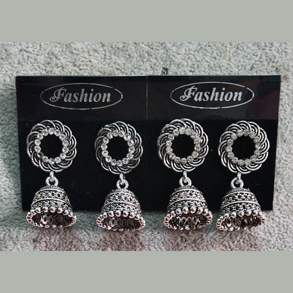 Tahura Oxidised Plated Jhumki Earrings