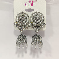 Corbeda Fashion Oxidised Plated Jhumki Earrings