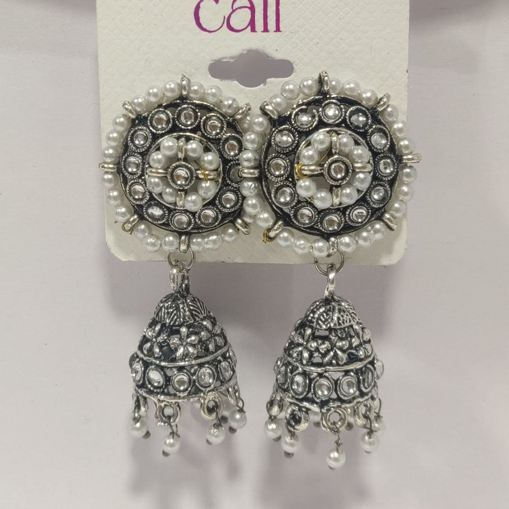 Corbeda Fashion Oxidised Plated Jhumki Earrings