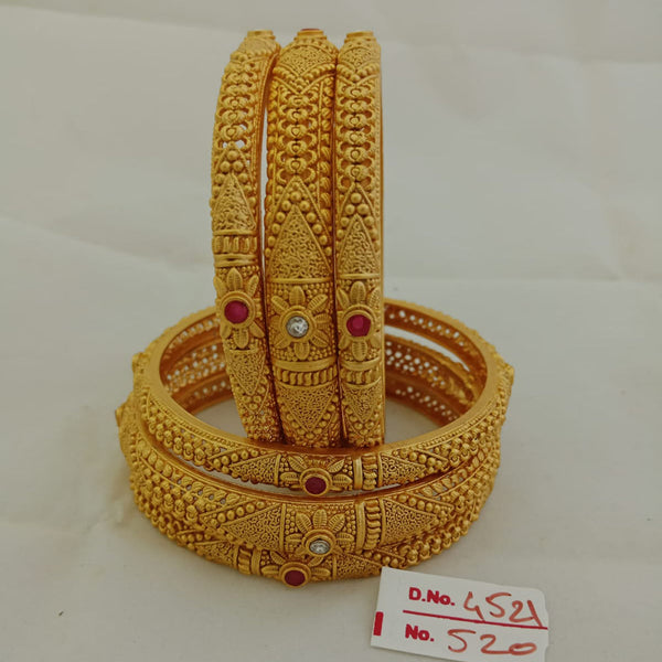 Jai Mata Di Pota Stone Gold Plated Bangles Set - 110091008PK