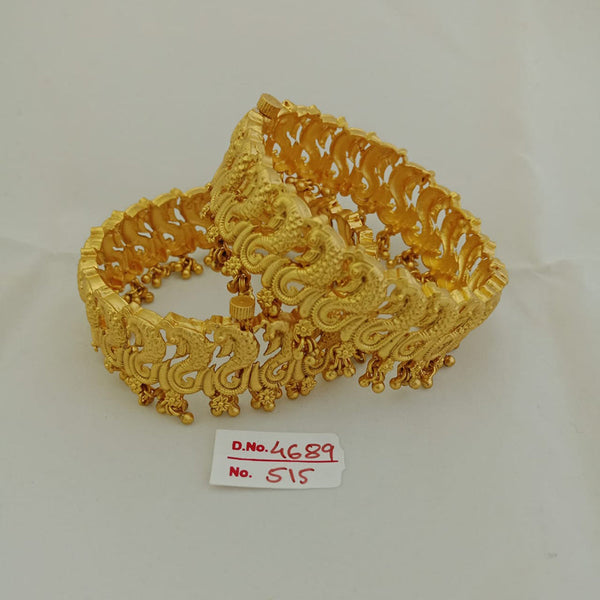 Jai Mata Di Pota Stone Gold Plated Bangles Set - 110091019GL