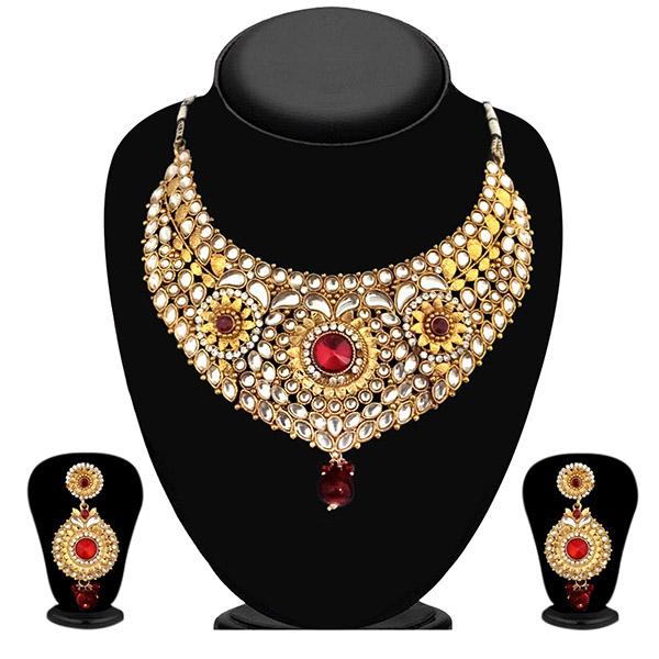 Soha Fashion Gold Plated Kundan Necklace Set - 1100924