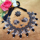 Vaamika Oxidised Pack Of 4 Necklace Earrings Ring & Nose Ring Combo Set ( assorted color)