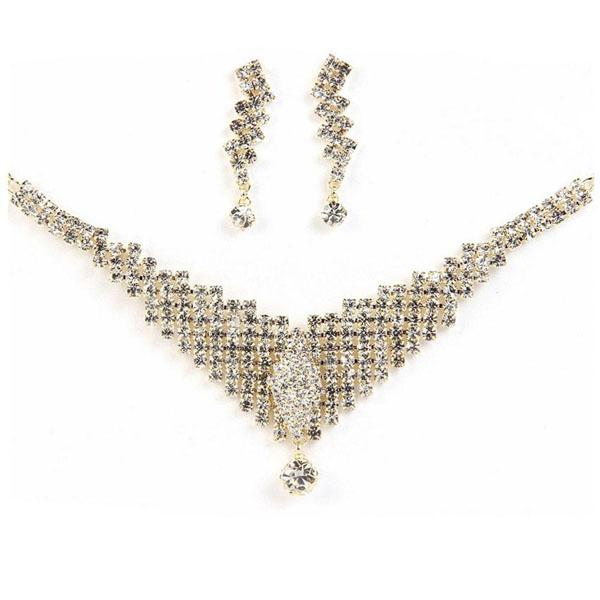 Soha Fashion Austrian Stone Silver Plated Necklace Set - 1101219