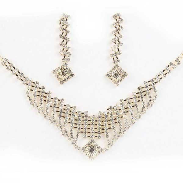 Soha Fashion Austrian Stone Silver Plated Necklace Set - 1101220