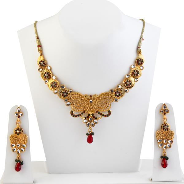 Tip Top Fashions Gold Plated Austrian Stone Necklace Set - 1102006