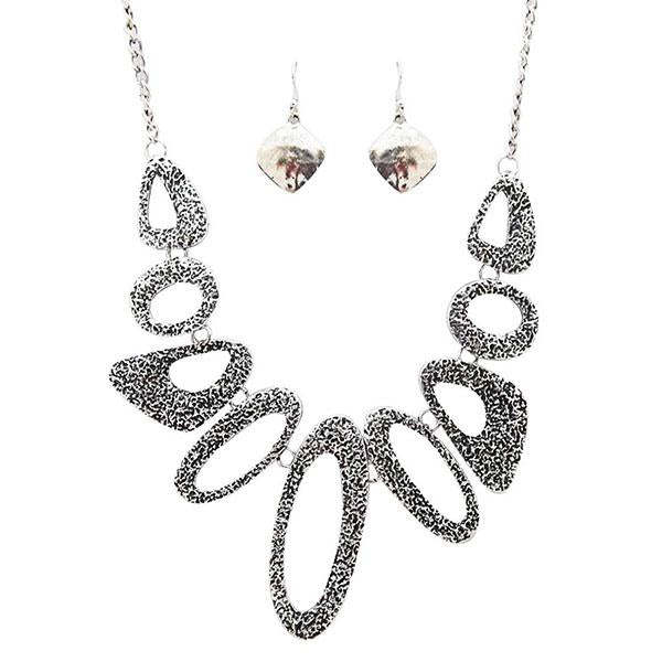 Jeweljunk Black Oxidised Plated Necklace Set - 1102209