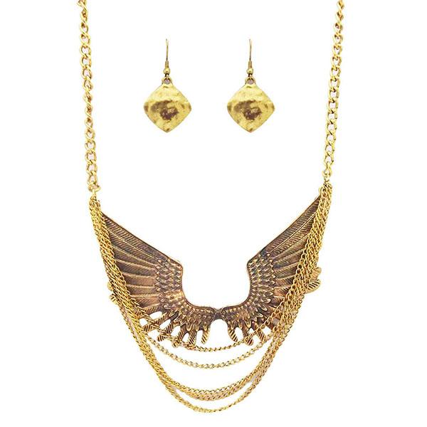 Jeweljunk Fancy Gold Plated Necklace Set - 1102216