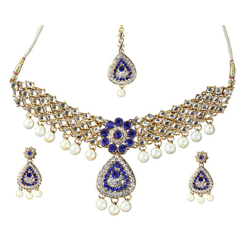 Bhavi Jewels Gold Plated Austrian Stone Necklace Set