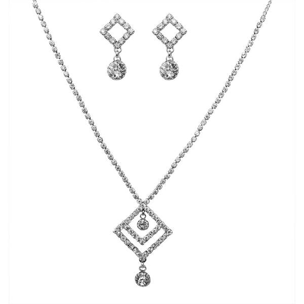 Soha Fashion Austrian Stone Silver Plated Necklace Set