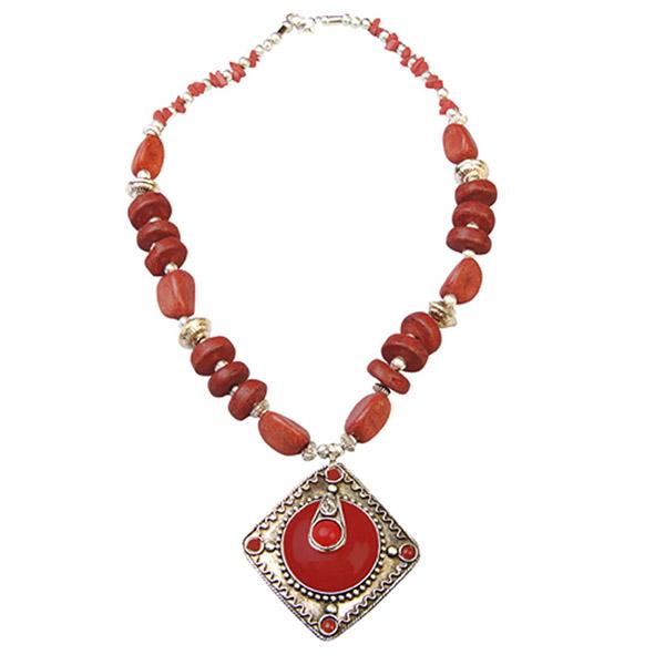 Soha Fashion Red Beads Fusion Necklace Set - 1102535