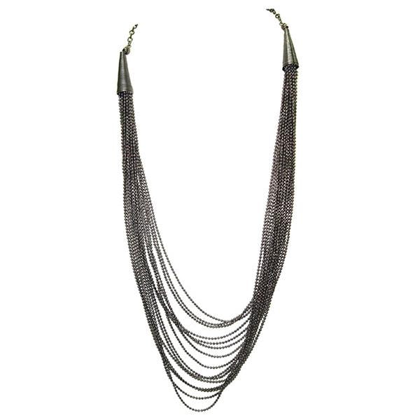 Jeweljunk Oxidised Multi Chain Statement Necklace - 1102542