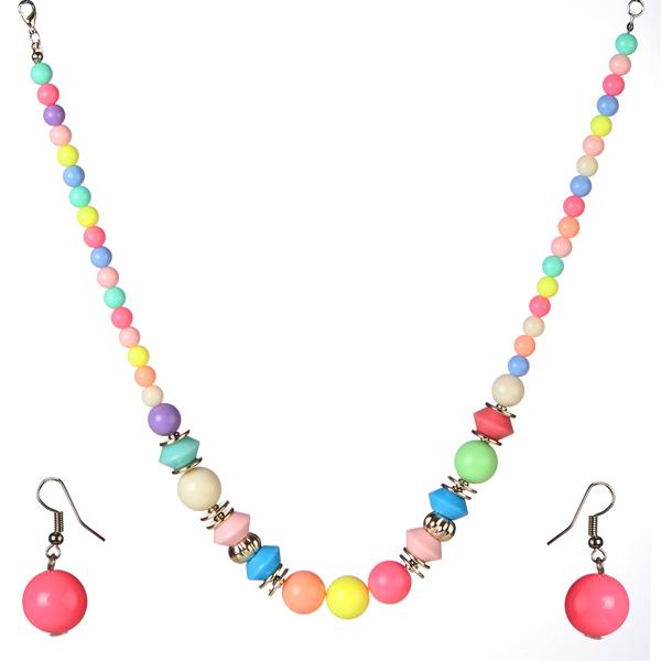 Tip Top Fashions Multicolor Beads Necklace Set - 1102578