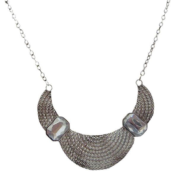 Jeweljunk Rhodium Plated Statement Necklace Set - 1102612