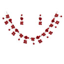 Urthn Red Austrian Stone Floral Design Necklace Set - 1102853