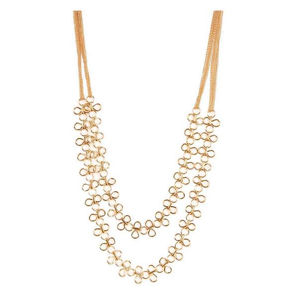 Jeweljunk 2 Line Gold Plated Necklace - 1103004