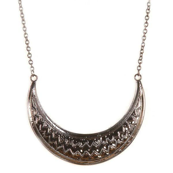 Jeweljunk Rhodium Plated Statement Necklace - 1103008