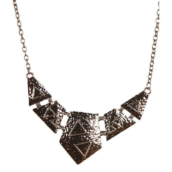 Tip Top Fashions Black Gold plated Statement Necklace - 1103012