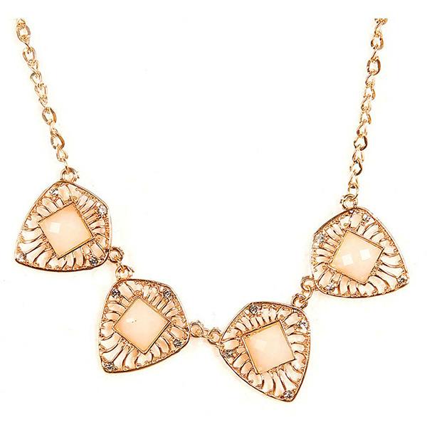 Tip Top Fashions Austrian Stone Fancy Gold Plated Necklace - 1103018