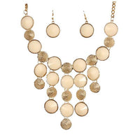 Beadside White Stone Statement Necklace Set - 1103038