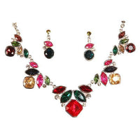 Urthn Multicolor Stone Gold Plated Necklace Set - 1103046