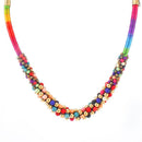 Tip Top Fashions Gold Plated Multicolor beads Necklace Set - 1103203