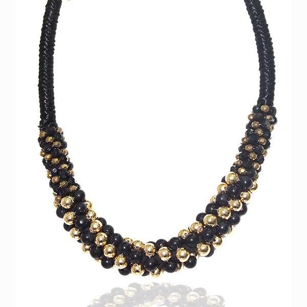 Beadside  Gold & Black Beads Fusion Necklace - 1103204