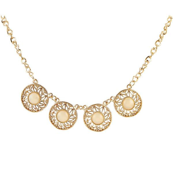 Urthn Beads Cutwork Gold Plated Necklace - 1103352