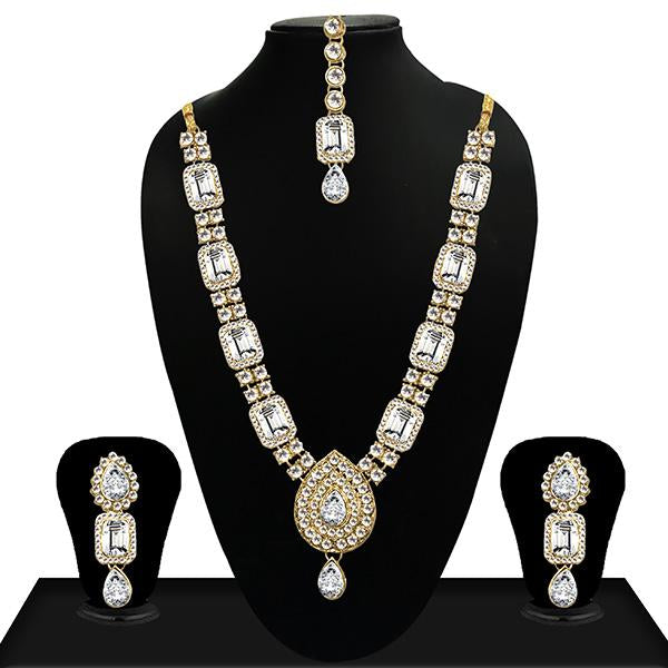 Vivant Charms Gold Plated Crystal Stone Necklace Set - 1103637