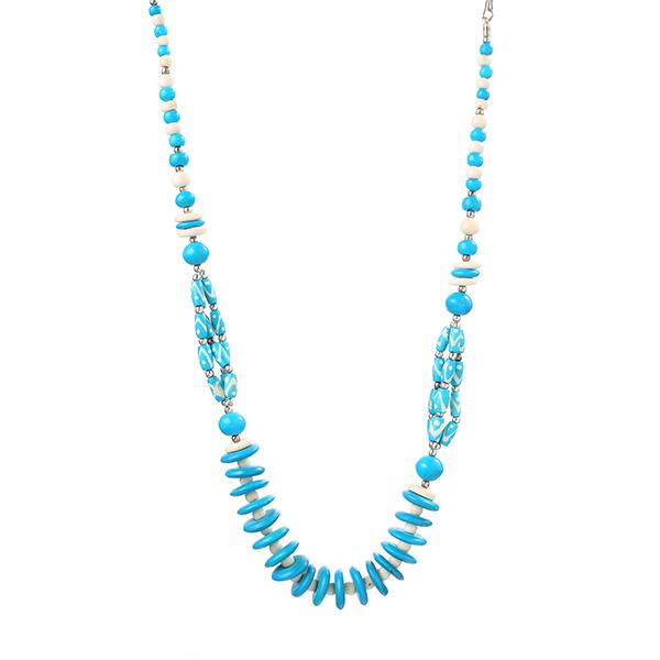 Beadside Blue Beads Fusion Necklace - 1104108