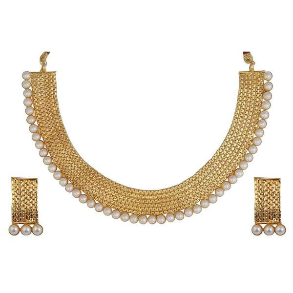 Utkrishtt Pearl Gold Plated Traditional Necklace Set - 1104507
