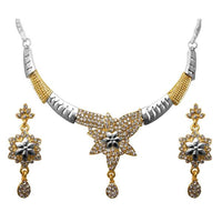 Kriaa Austrian Stone 2 Tone Necklace Set